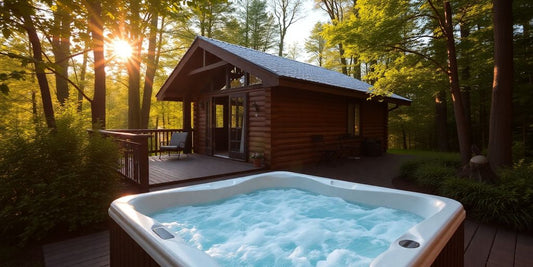 Een huisje met jacuzzi in de natuur op de Veluwe.